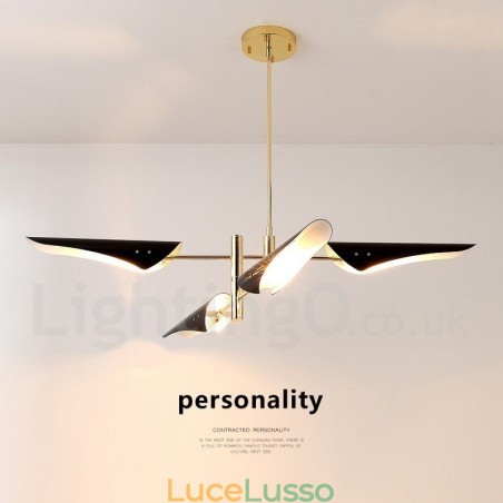 Lampadario moderno contemporaneo a 2 livelli e 4 luci Lampadario moderno contemporaneo a 2 livelli e 4 luci