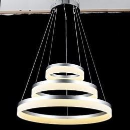 Lampada a sospensione rotonda moderna in acrilico, lampade da soffitto di lusso a tre anelli