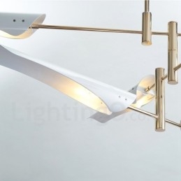 Lampadario moderno contemporaneo a 2 livelli e 4 luci