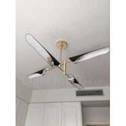 Lampadario moderno contemporaneo a 2 livelli e 4 luci