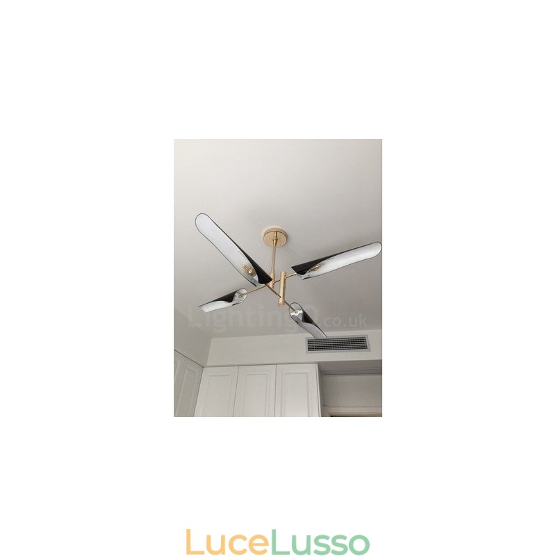 Lampadario moderno contemporaneo a 2 livelli e 4 luci