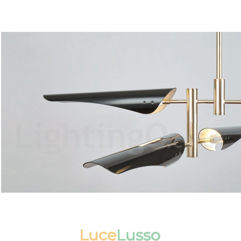 Lampadario moderno contemporaneo a 2 livelli e 4 luci