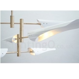 Lampadario moderno contemporaneo a 2 livelli e 4 luci
