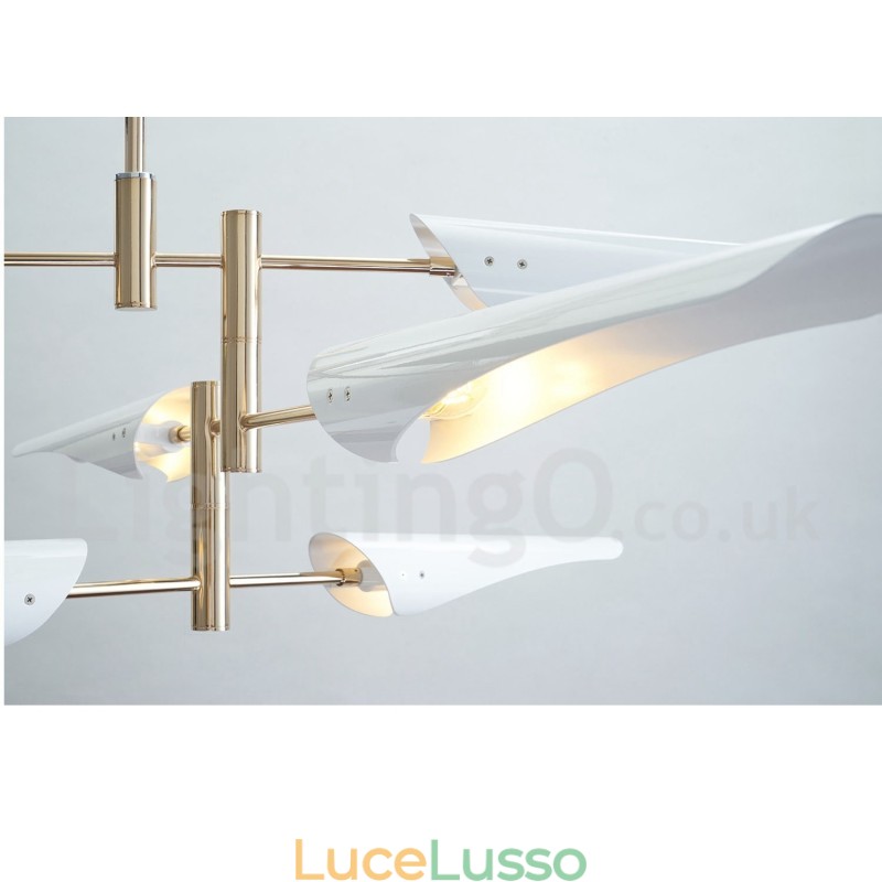 Lampadario moderno contemporaneo a 2 livelli e 4 luci