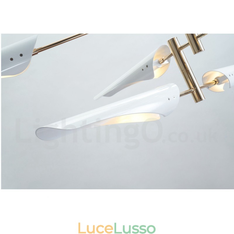 Lampadario moderno contemporaneo a 2 livelli e 4 luci