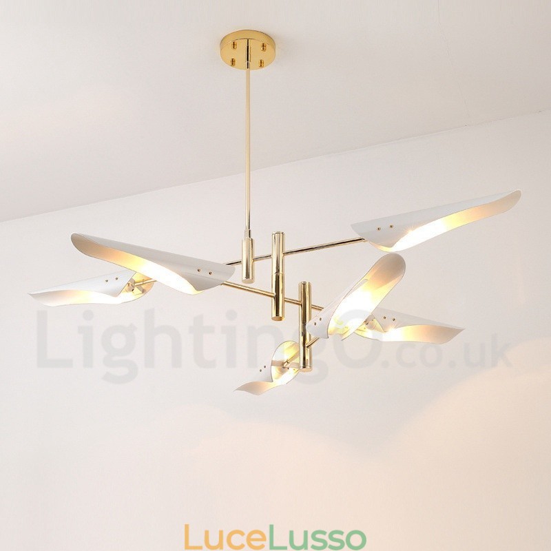 Lampadario moderno contemporaneo a 3 livelli e 6 luci