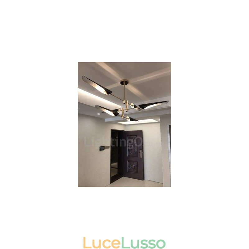Lampadario moderno contemporaneo a 3 livelli e 6 luci