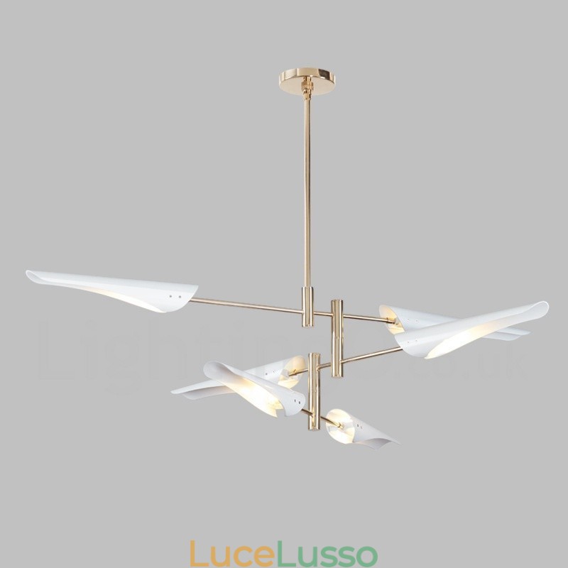 Lampadario moderno contemporaneo a 3 livelli e 6 luci