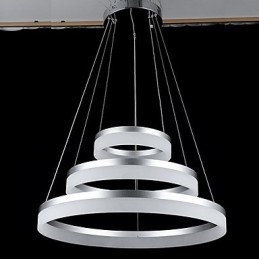 Lampada a sospensione rotonda moderna in acrilico, lampade da soffitto di lusso a tre anelli