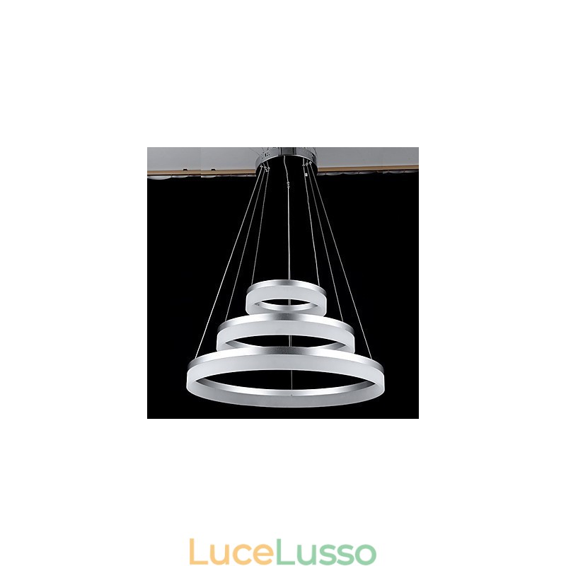 Lampada a sospensione rotonda moderna in acrilico, lampade da soffitto di lusso a tre anelli