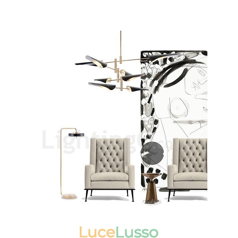 Lampadario moderno contemporaneo a 4 livelli e 8 luci