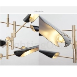 Lampadario moderno contemporaneo a 4 livelli e 8 luci