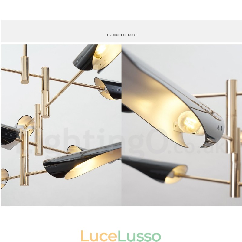 Lampadario moderno contemporaneo a 4 livelli e 8 luci