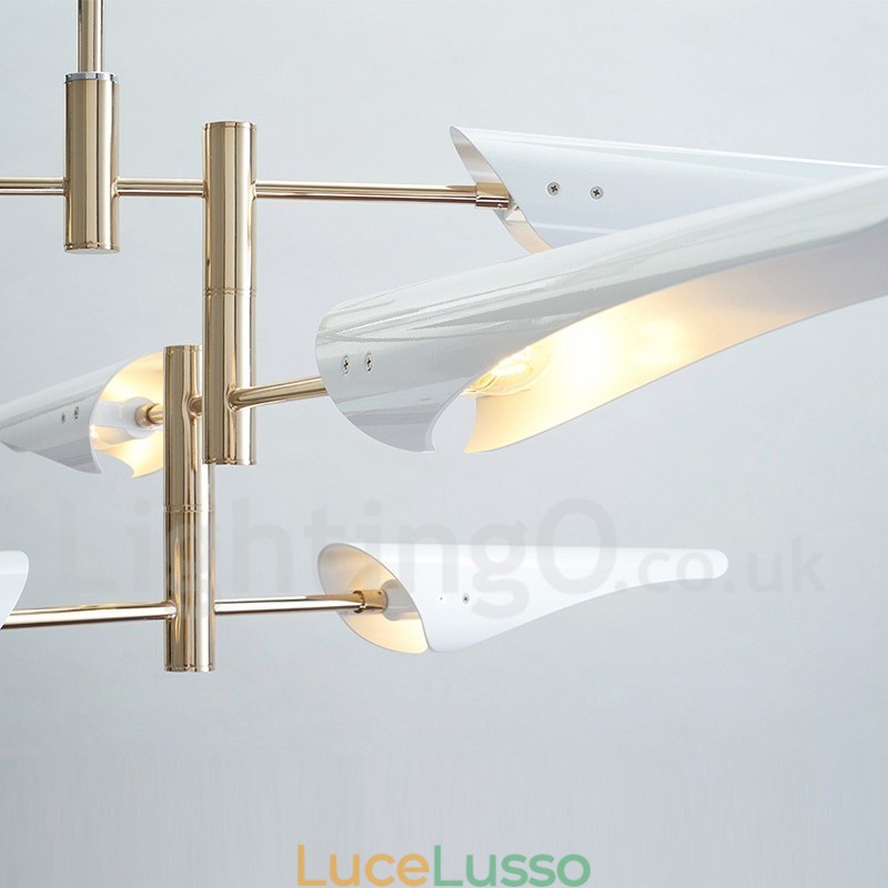 Lampadario moderno contemporaneo a 4 livelli e 8 luci