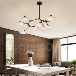 Lampadario moderno contemporaneo a 8 luci nero