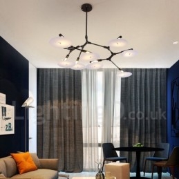 Lampadario moderno contemporaneo a 8 luci nero