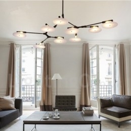 Lampadario moderno contemporaneo a 9 luci nero