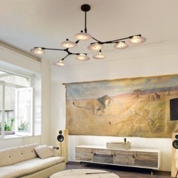 Lampadario moderno contemporaneo a 9 luci nero