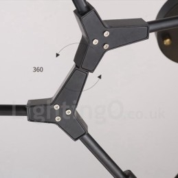 Lampadario moderno contemporaneo a 9 luci nero