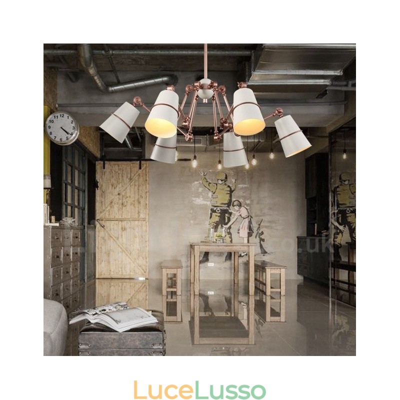Lampadario a 6 luci con luce in stile moderno e contemporaneo