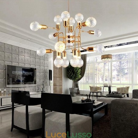 Lampadario moderno contemporaneo a 4 livelli con 16 luci Lampadario moderno contemporaneo a 4 livelli con 16 luci