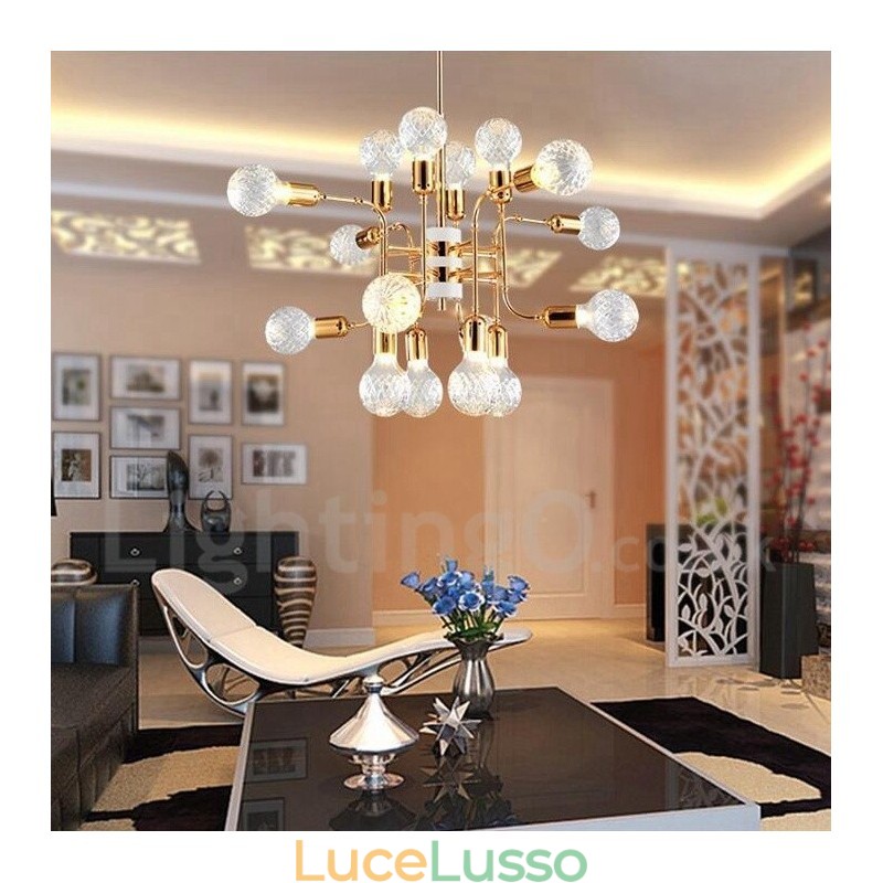 Lampadario moderno contemporaneo a 4 livelli con 16 luci