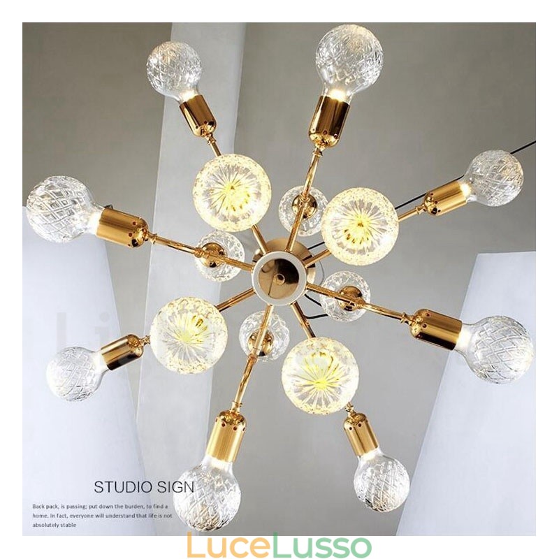 Lampadario moderno contemporaneo a 4 livelli con 16 luci