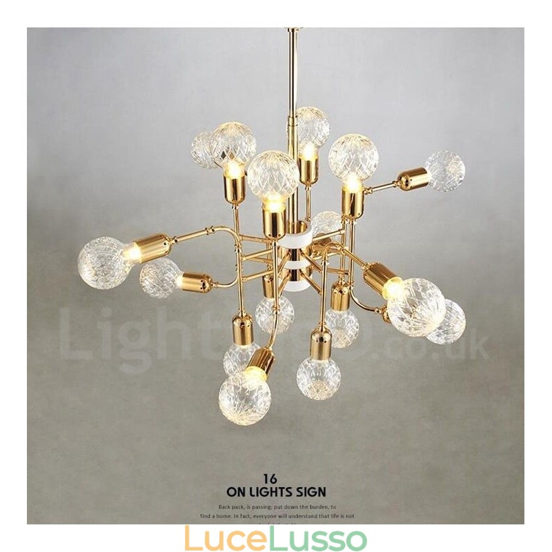 Lampadario moderno contemporaneo a 4 livelli con 16 luci