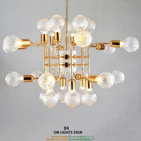 Lampadario moderno contemporaneo a 4 livelli con 24 luci