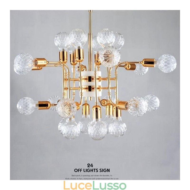 Lampadario moderno contemporaneo a 4 livelli con 24 luci