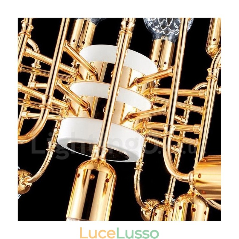 Lampadario moderno contemporaneo a 4 livelli con 24 luci