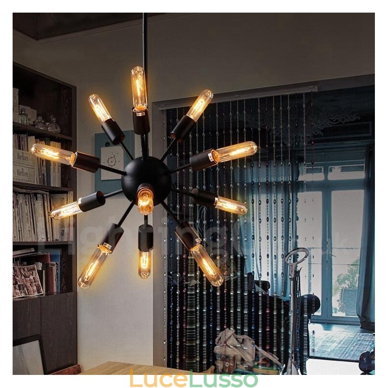 Lampadario Sputnik retrò vintage a 12 luci