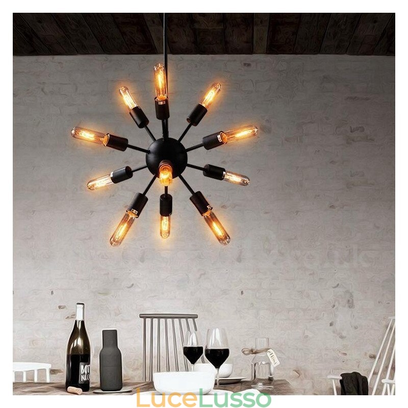 Lampadario Sputnik retrò vintage a 12 luci