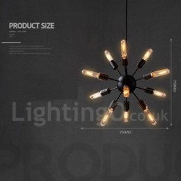Lampadario Sputnik retrò vintage a 12 luci