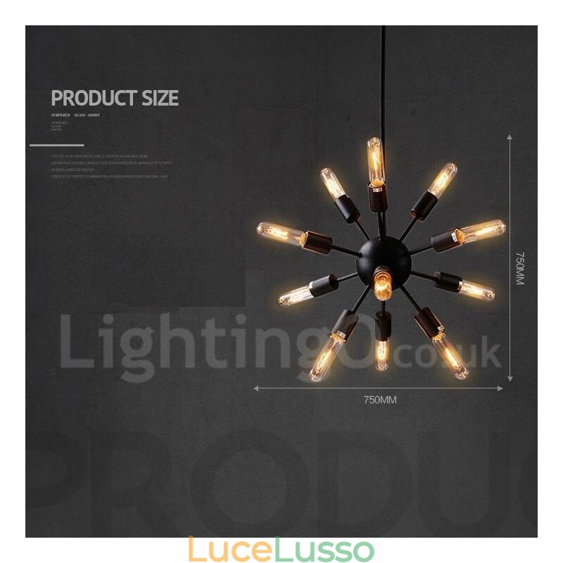 Lampadario Sputnik retrò vintage a 12 luci
