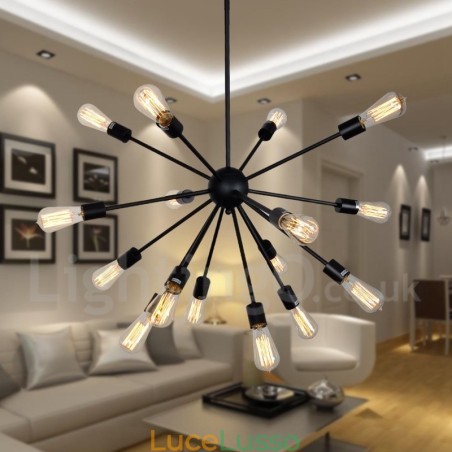 Lampadario retrò vintage Sputnik a 16 luci Lampadario retrò vintage Sputnik a 16 luci