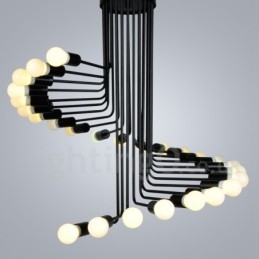 Lampadario moderno contemporaneo vintage retrò nero da 26 luci