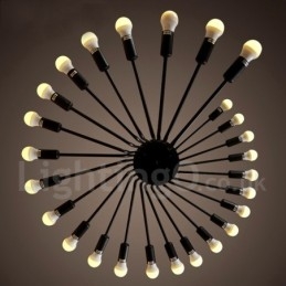 Lampadario moderno contemporaneo vintage retrò nero da 26 luci