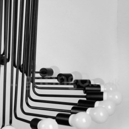 Lampadario moderno contemporaneo vintage retrò nero da 26 luci