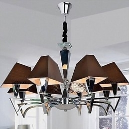 Lampadario in ferro battuto alla moda, illuminazione artistica, lampadario con 8 luci
