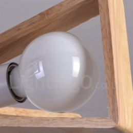 Lampadario a 3 luci in legno a un piano, stile moderno e contemporaneo