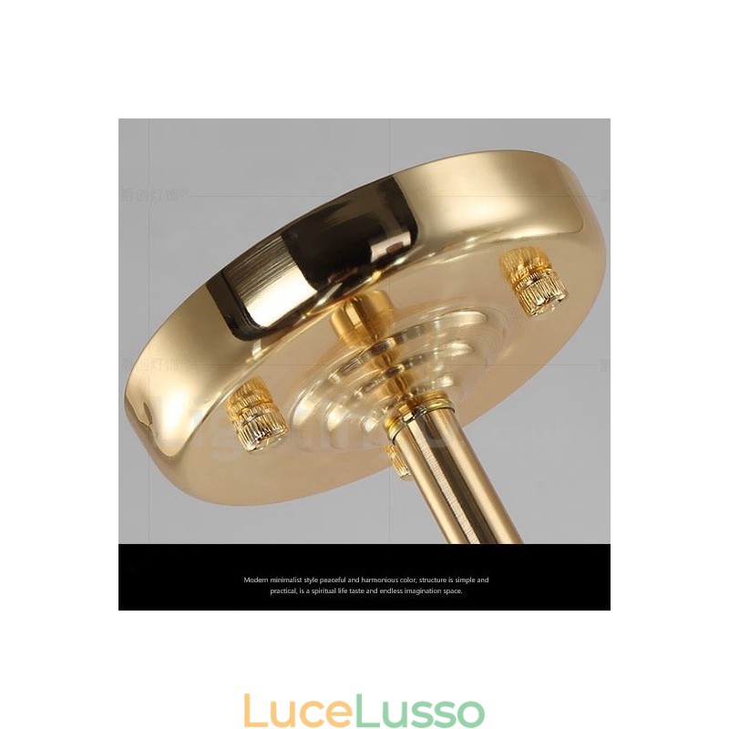 Lampadario moderno contemporaneo a 2 livelli e 16 luci dorato
