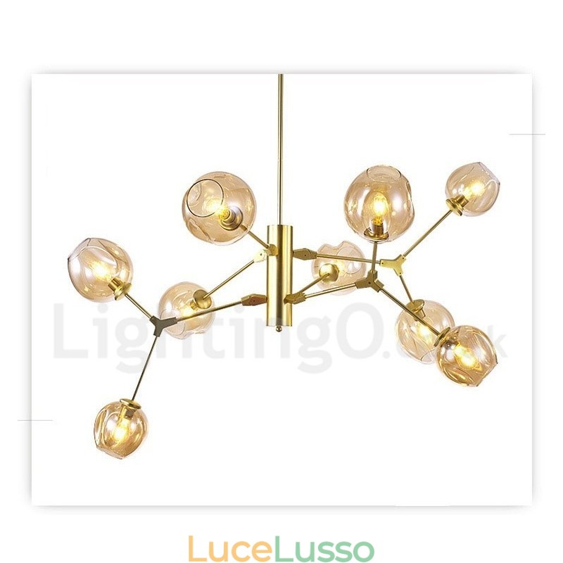 Lampadario con paralume in vetro stile moderno contemporaneo