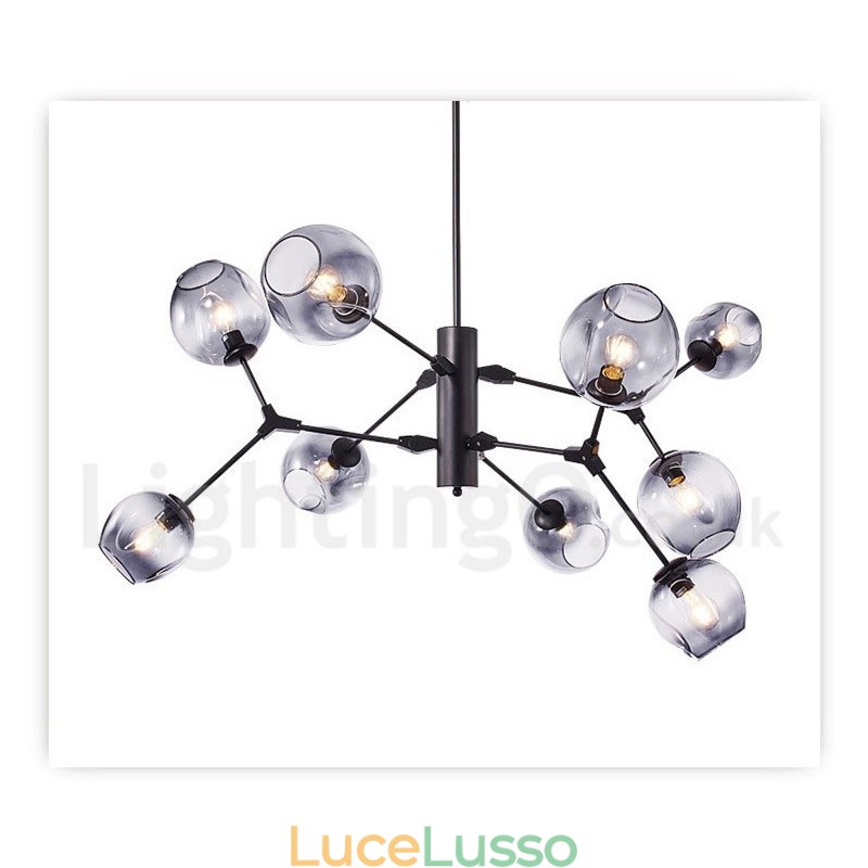 Lampadario con paralume in vetro stile moderno contemporaneo