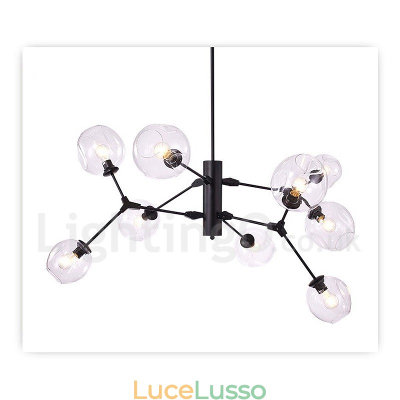 Lampadario con paralume in vetro stile moderno contemporaneo