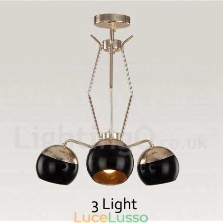 Lampadario moderno contemporaneo in metallo a 3 luci a un livello con paralume in vetro Lampadario moderno contemporaneo in metallo a 3 luci a un livello con paralume in vetro