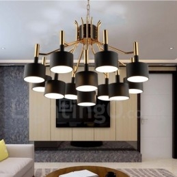 Lampadario moderno contemporaneo a 12 luci e 2 livelli