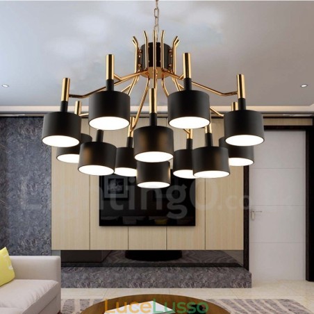 Lampadario moderno contemporaneo a 12 luci e 2 livelli Lampadario moderno contemporaneo a 12 luci e 2 livelli