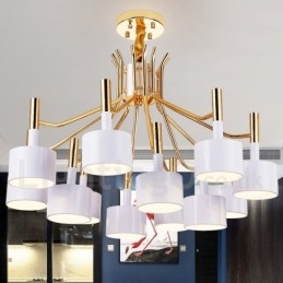 Lampadario moderno contemporaneo a 12 luci e 2 livelli