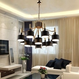 Lampadario moderno contemporaneo a 12 luci e 2 livelli